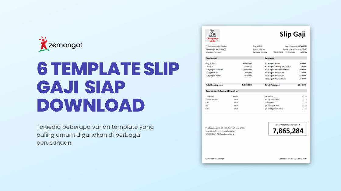 6 Template Slip Gaji Siap Download